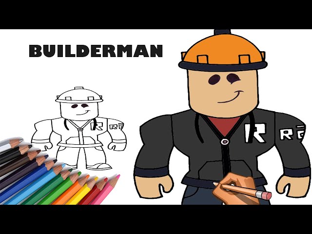 How to draw and paint the Builderman from Roblox 