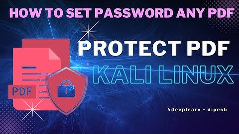 How to set Password on PDF in Kali linux in hindi ||PDF में पासवर्ड कैसे लगाये  ||#linux || pdftk