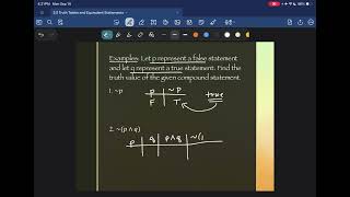3.2 Truth Tables and Equivalent Statements