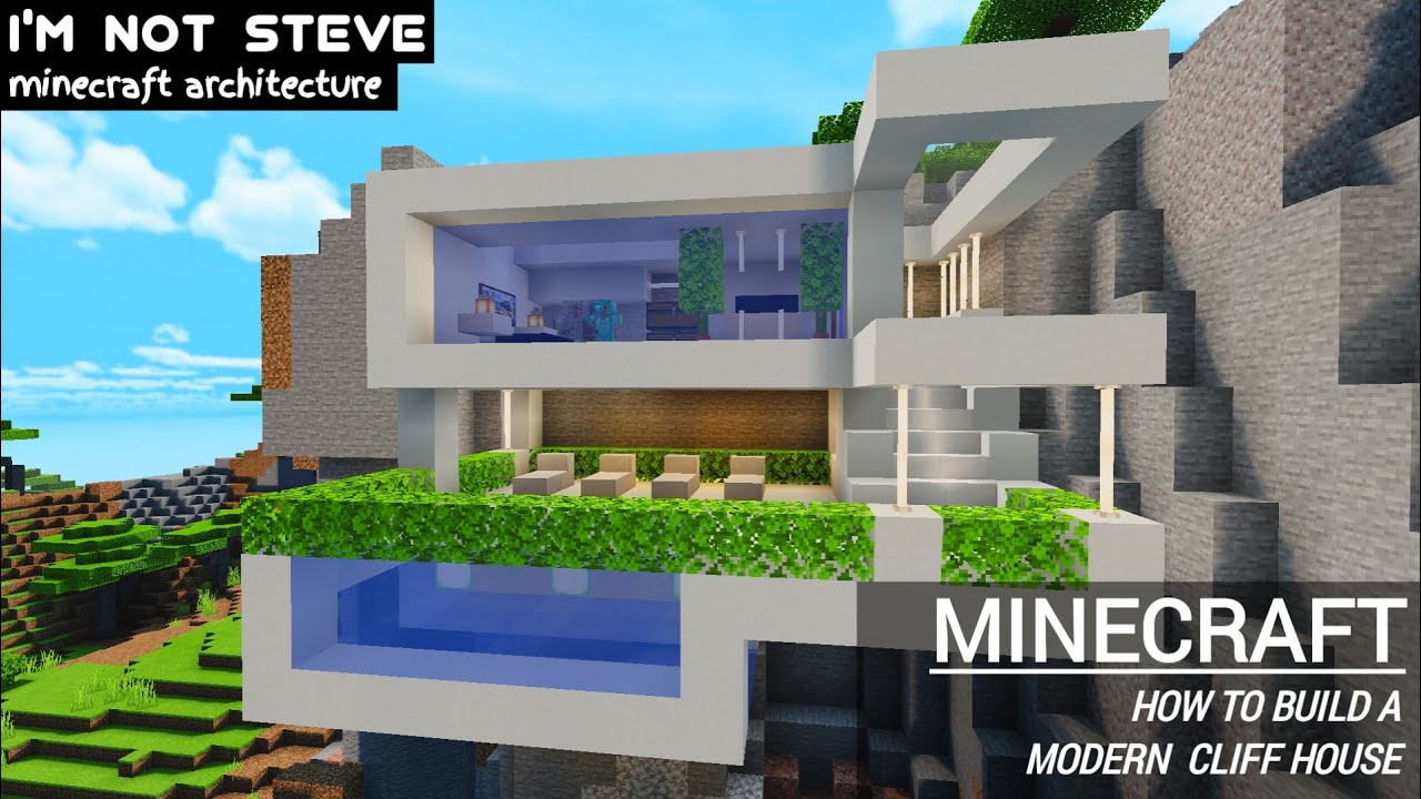 Minecraft : How To Build A Modern Cliff House In Minecraft Tutorial ...