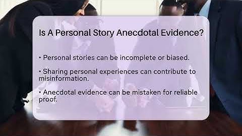 Is A Personal Story Anecdotal Evidence? - Everyday-Networking