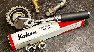 Koken Z-EAL 3/8 (9.5 mm) SQ. Ratchet Handle, Total Length: 7.0 inches (178 mm) 3725Z