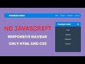 Responsive NavBar Using HTML and CSS Without Javascript | #webtutorials #html5 #css3