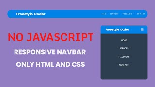 Responsive NavBar Using HTML and CSS Without Javascript | #webtutorials #html5 #css3