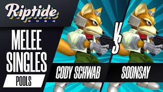 Cody Schwab (Fox) vs Soonsay (Fox) - Riptide 2024 - Melee Singles - R2 Pools