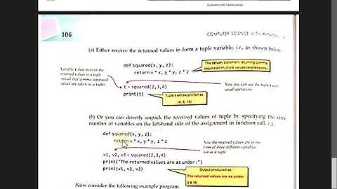 COMPUTER SCIENCE WITH PYTHON CLASS XII "Returning Values From Function Part2"