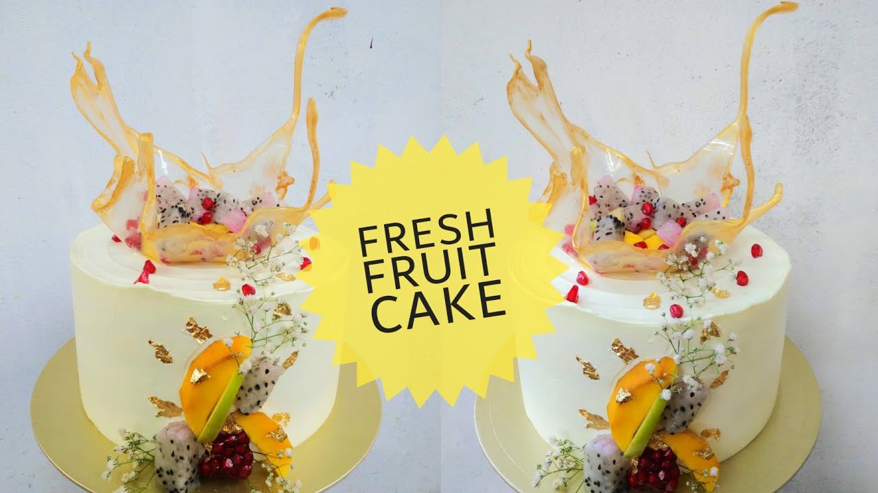 Fresh Fruit Cake🎂 //Vanilla fresh fruit cake in malayalam YouTube