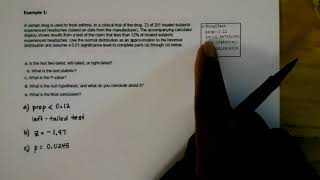 MATH 2133 Section 8.2 Testing a Claim About a Proportion