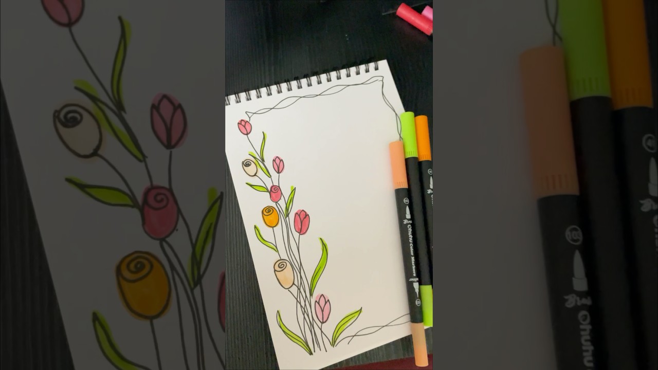 Simple brush pen drawing ft Ohuhu Markers 