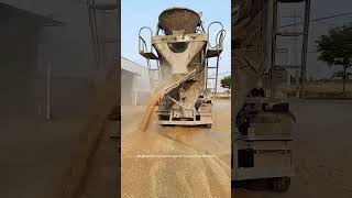 Use The Concrete Mixing Tank Truck Working With Harvester To Load And Transport Wheat !