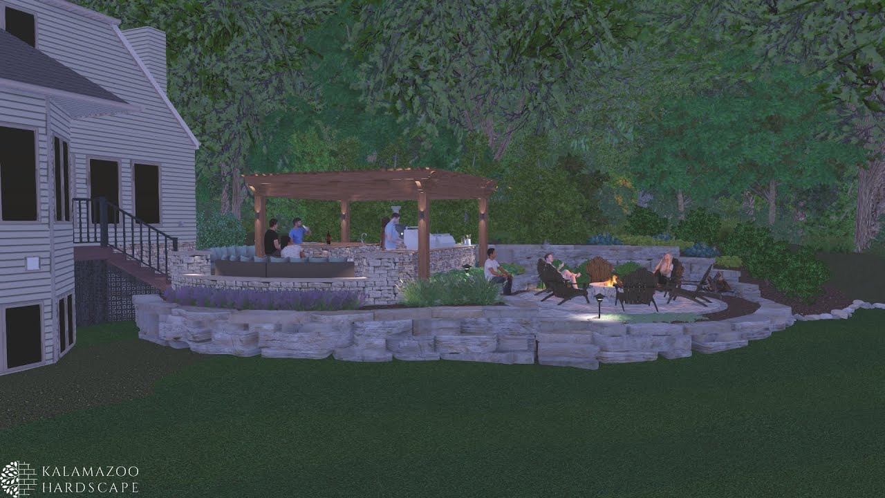 Kalamazoo Hardscape Mystic Estates Landscape Design Revision YouTube