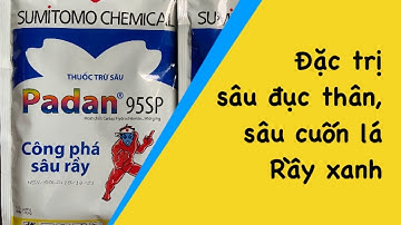 Padan 95SP. Đặc trị sâu đục thân, sâu cuốn lá lúa và rầy nâu trên lúa. Rầy xanh trên sầu riêng.