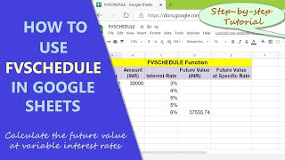 Google Sheets FVSCHEDULE Function | Future Value | Variable Interest Rates | Google Sheets Functions