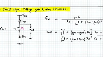 Analog VLSI Design Lecture 11 Part 2 | CS amplifier with Source degeneration (with body effect)