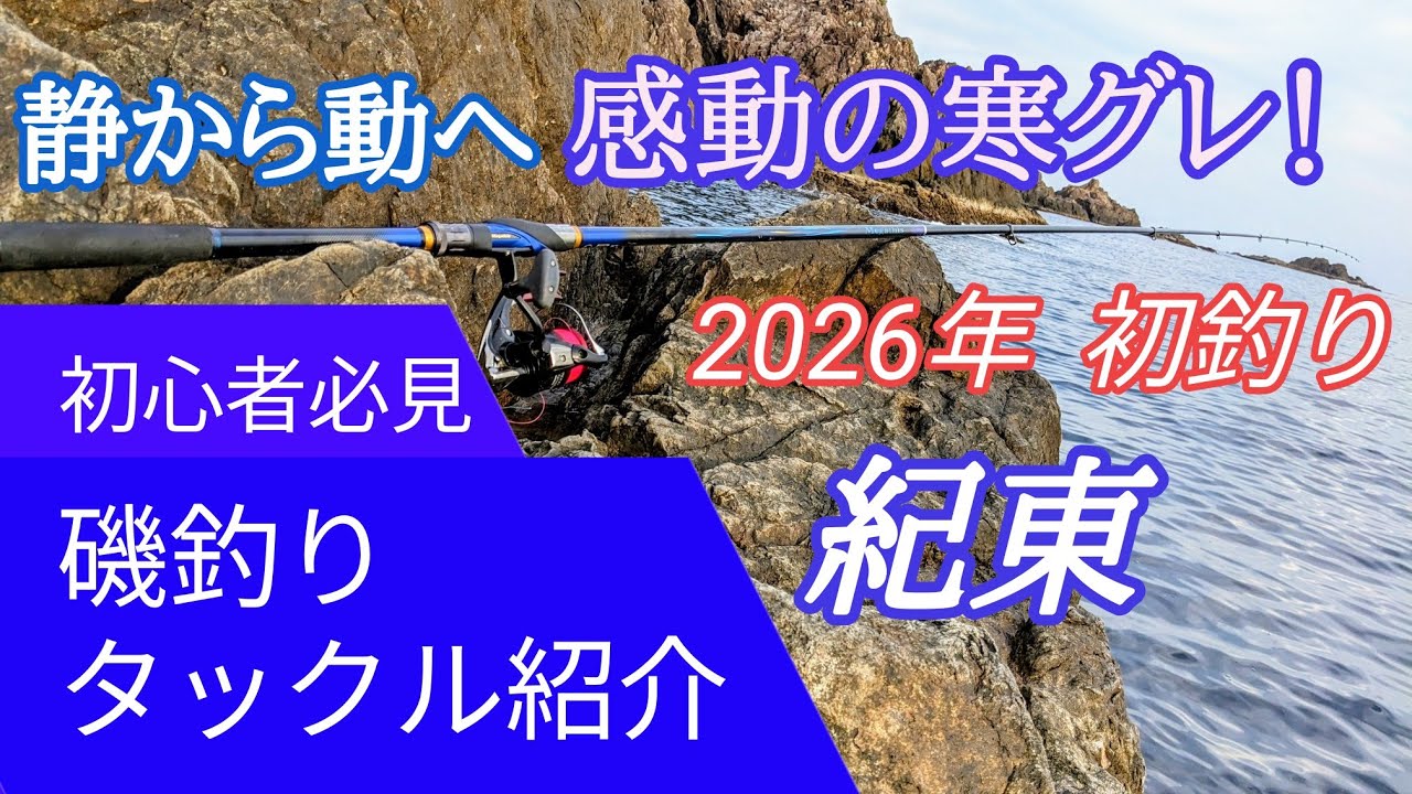 【初心者必見】 磯釣り タックル紹介！初釣りで良型！感動の一部始終！【磯釣り】【フカセ釣り】【紀州釣り】 #初心者必見グレ釣り #釣りメジナ #フカセ釣り　#釣り