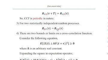 ESLA(18EC44) Module3 S4 Cross Correlation Function of Random Processes.
