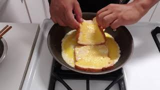French toast omelette sandwich. French toast omelette sandwich.