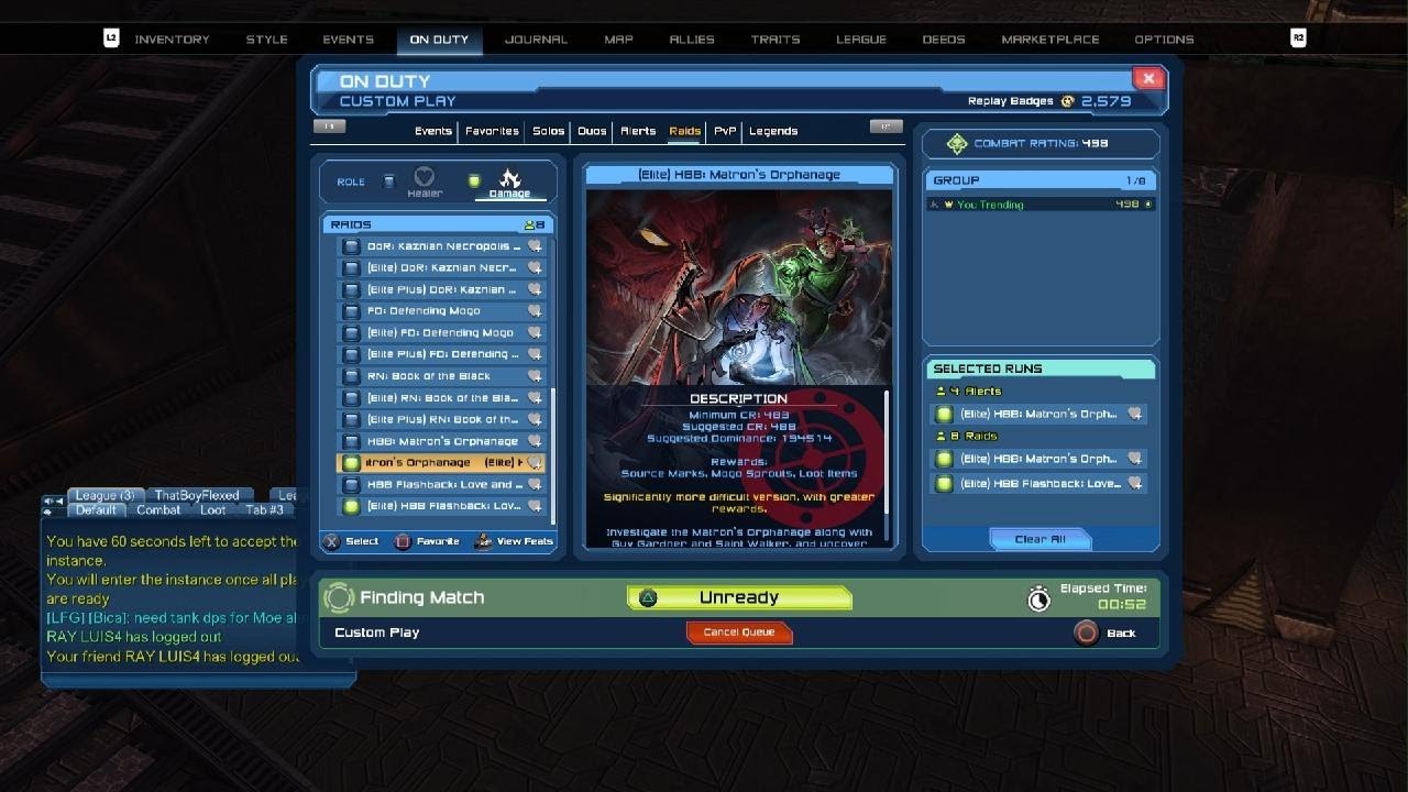 DCUO Matrons Orphanage Elite With League AwKwArD .... That Boss Damage Tho 💯 🔥