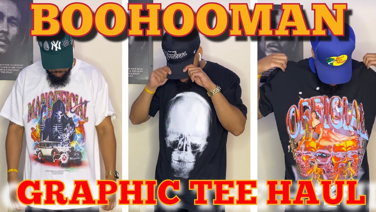 BOOHOOMAN GRAPHIC TEE HAUL / TRY- ON | GRAPHIC T-SHIRTS UNDER $20 🔥🔥☀️