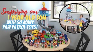 SURPRISING OUR 1 YEAR OLD SON WITH SO MANY PAW PATROL TOYS! | HIS FAVOURITE TOYS | FUNNY REACTION 😂 by lishieandfamily 429 views 2 years ago 1 minute, 9 seconds