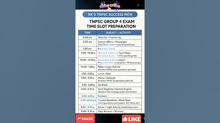 Best Daily Study Plan for TNPSC Group 4 | Time Table in Tamil | TNPSC Preparation Tips | Tamil