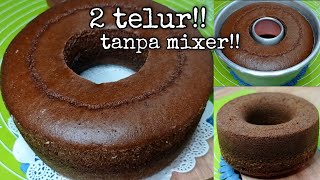 TANPA MIXER!!! 2 telur hanya diaduk jadi bolu coklat kukus yang sangal lembut kamu harus coba