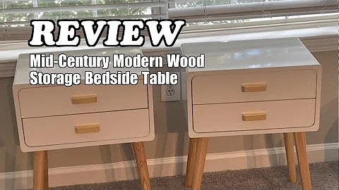 Mid-Century Modern Wood Storage Bedside Table - Review