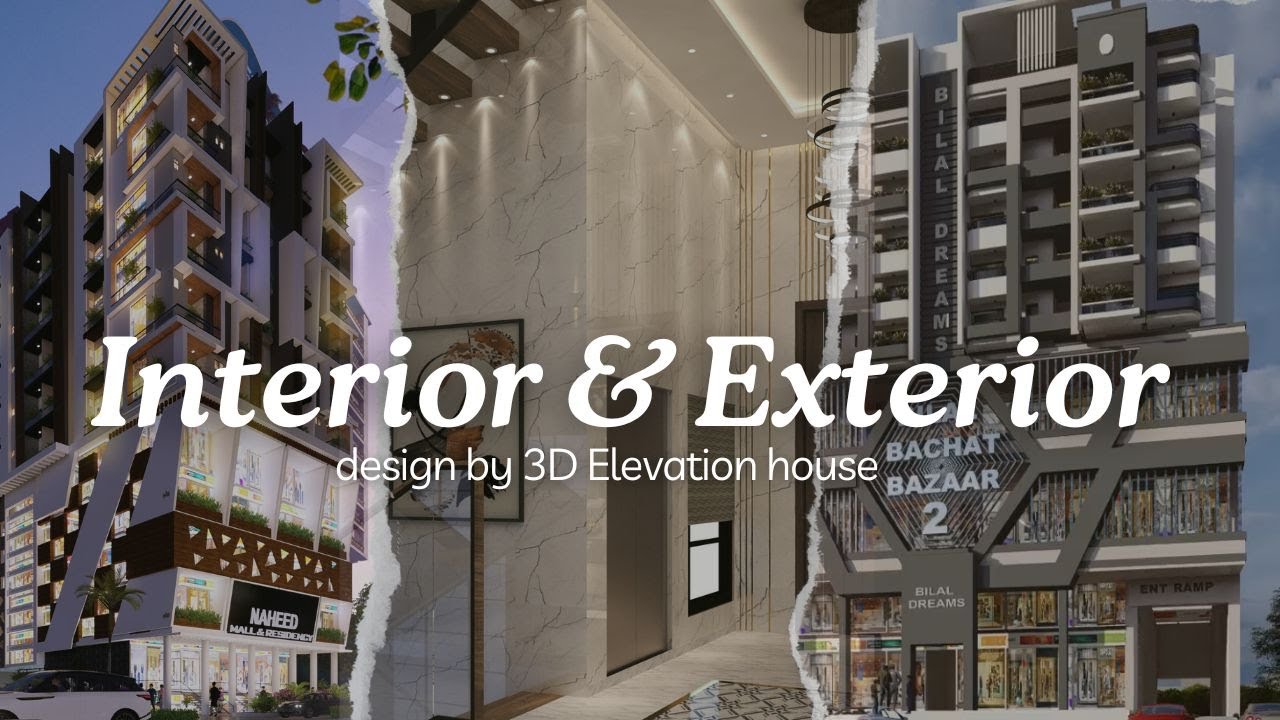 Best 3D interior & exterior design by 3D elevation house your dream services