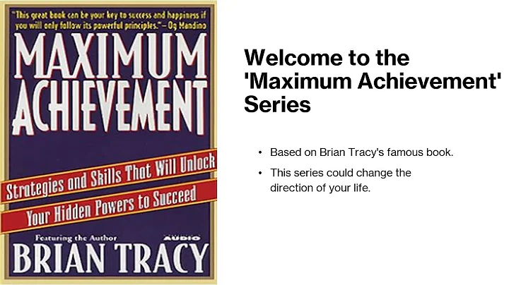 Introduction to 'Maximum Achievement' by Brian Tracy | Unlock Your True Potential