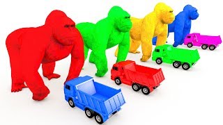 Aprenda los colores con contenedores de basura de color arcoiris de donde salen los autos 203