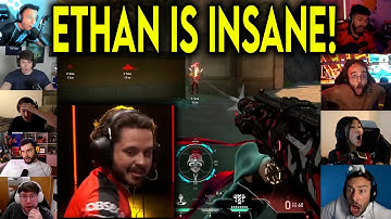 Valorant Streamers Reacts To NRG Ethan CRAZY 1v3 CLUTCH Against C9 In VCT
