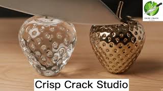 Cutting An Iron Strawberry Heavy Metallic Cracking Asmr Oddly Satisfying