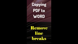 Copying PDF to Word |  Fix hard returns #Shorts