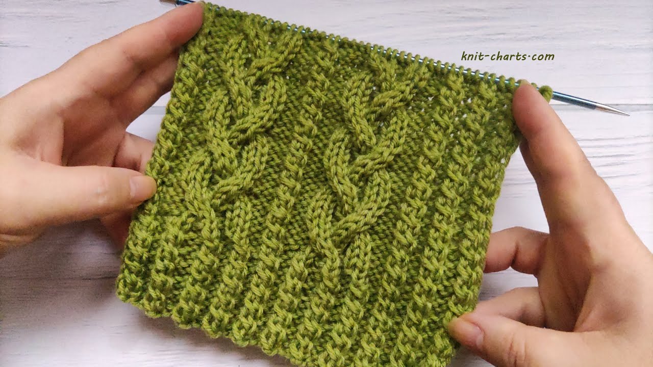Cable Stitch Knitting Pattern | Zopfmuster stricken| Punto trecce ai ferri| Punto Trenzas dos agujas