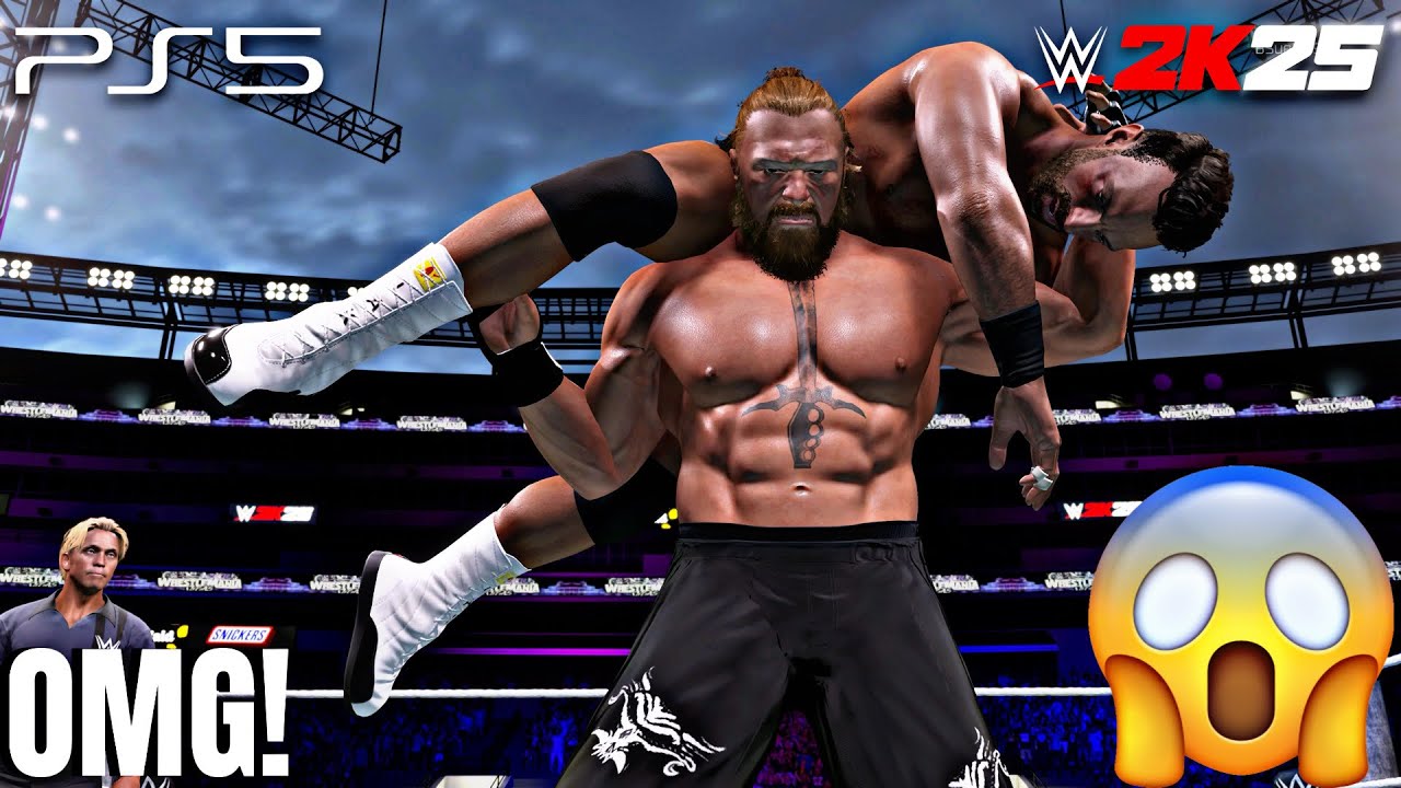 WWE 2K25 - Brock Lesnar vs LA Knight Full Match at WrestleMania 42 | PS5