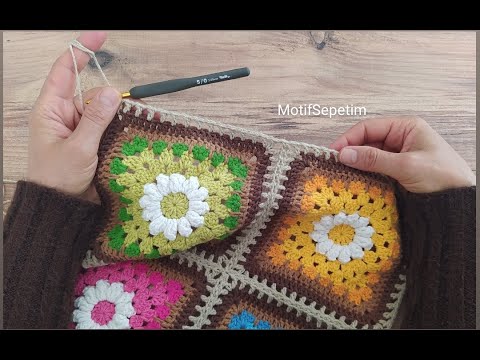 ÇOK KOLAY MOTİF BİRLEŞTİRME👍KAFES ÖRGÜ TEKNİĞİ İLE İP KESMEDEN MOTİF EKLEME🌷GRANNY SQUARE JOİNİNG