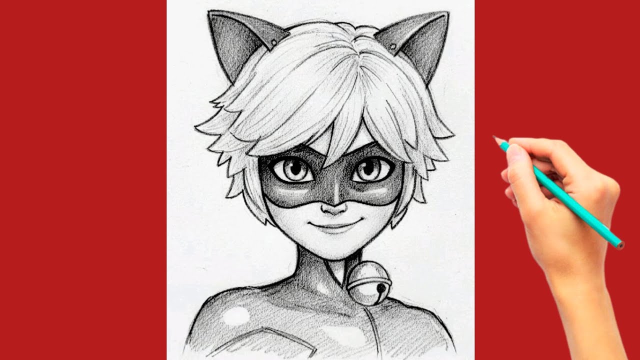 🔥 How to Draw a Cute Cat Hero | Pencil Sketch Tutorial