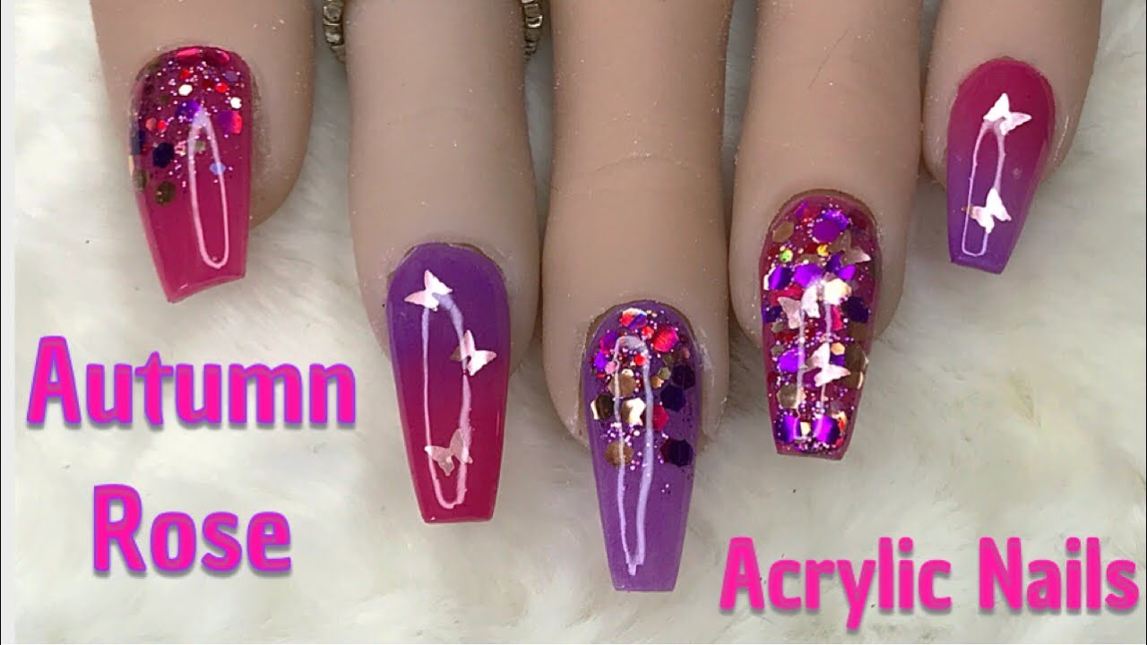 🍂🌹 Autumn Rose Acrylic Nails | Nail Sugar