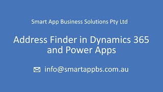 Address Finder in Dynamics 365 and Power Apps