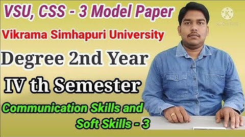 VSU, CSS - 3 Model Paper | Vikrama Simhapuri University | Degree Second Year | Fourth Semester