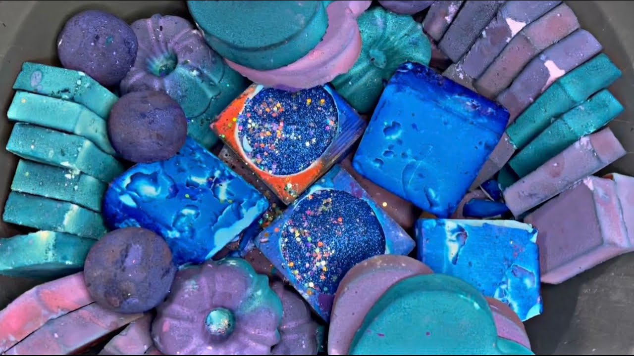 ASMR crispy dyed chalk & reforms w glitter bombs YouTube