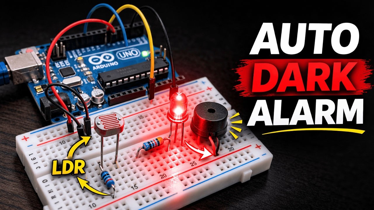 Arduino LDR Project | Automatic Dark Detection Alarm (Beginner Friendly)