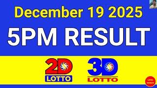 5Pm Lotto Result Today December 19, 2025 Swertres Ez2
