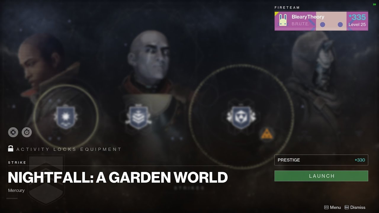 Destiny 2 - Solo Prestige Nightfall: Garden World (Warlock; Torrent, Zero Hour)