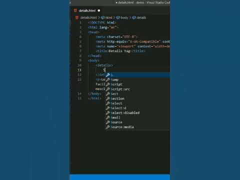 How to hide/show content using html | Detail Tag in html || HTML and ... image.