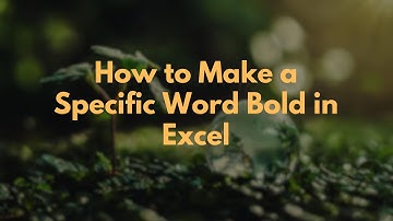 How to Make a Specific Word Bold in Excel