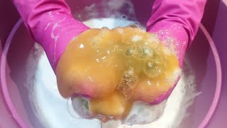 Bleach Reaction, Liquid Soap and Recycled Powder 🤍 Sponges Squeezing 🤎 ASMR