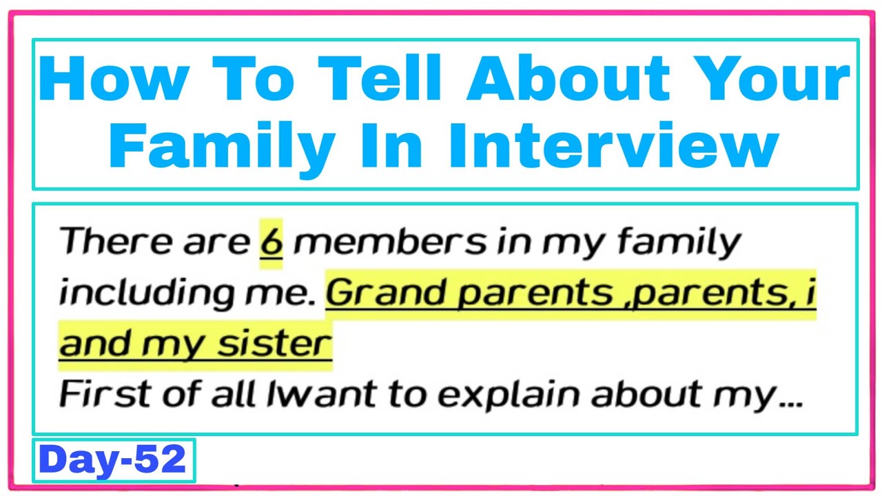 family background in interview | tell me about your family background  interview question - YouTube