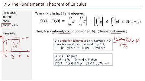 Math 441 - 7.5 Fundamental Theorem of Calculus
