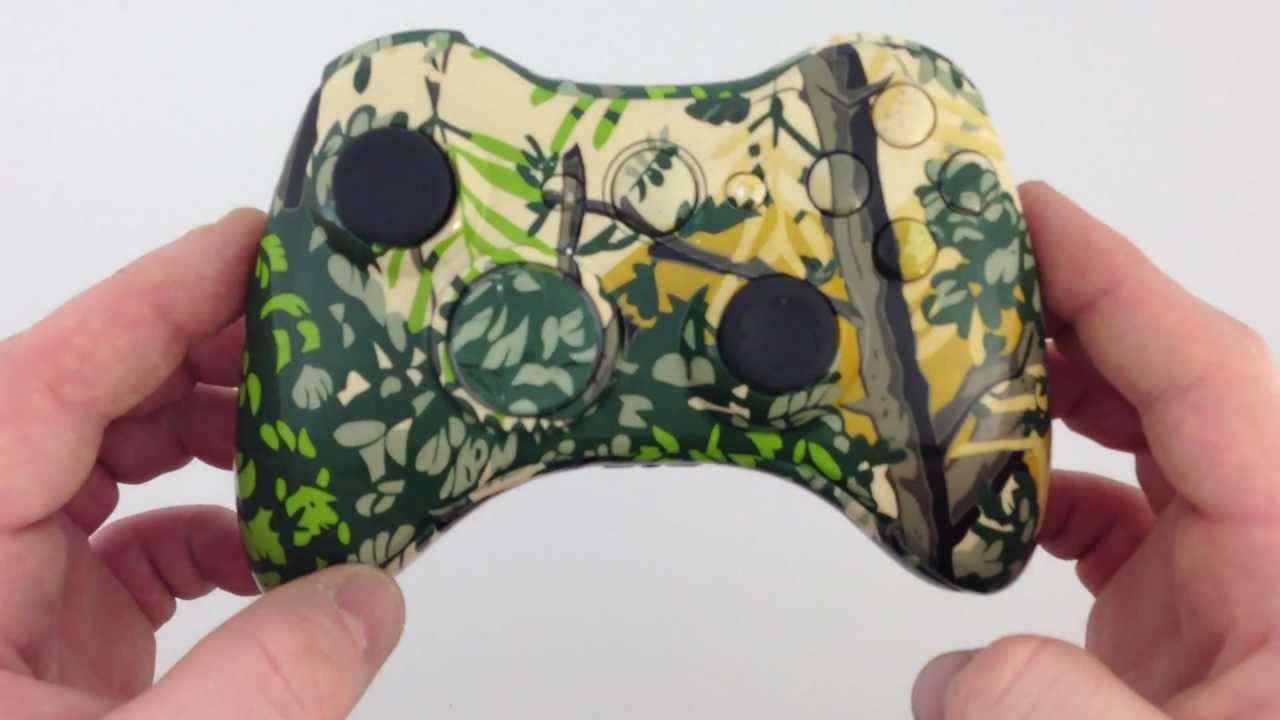 Bushlan Green Camouflage Xbox 360 Controller - CamoController.com